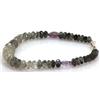 Image 2 : Natural Black Rutile Faceted and 2 Smooth Oval Amethyst Briolettes Bracelet  112.13ctw with brass cl