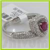 Image 2 : Genuine 1.96 ctw 18k White Ruby & Diamond Gold Ring