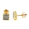 Image 1 : Genuine 0.14ctw Round Cut Diamond Invisibl Type Earring 10k Yellow Gold Screw back, 1.05g