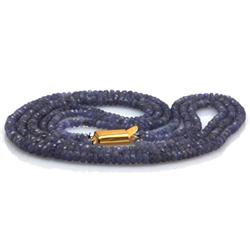 Natural AA 3Row Tanzanite Micro Faceted Rondelles Graduated Necklace Gemstone 183.65ctw brass clasp