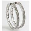 Image 1 : Genuine 0.52ctw Diamond Round Cut Hoop Earring 10k White Gold, 3.71g