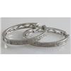 Image 2 : Genuine 0.52ctw Diamond Round Cut Hoop Earring 10k White Gold, 3.71g