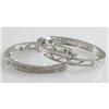 Image 3 : Genuine 0.52ctw Diamond Round Cut Hoop Earring 10k White Gold, 3.71g