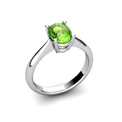 Genuine 0.50 ctw Peridot Ring 14kt White or Yellow Gold