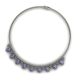 Genuine 15.04 ctw Tanzanite Necklace 16.5 inches 14k W/Y Gold