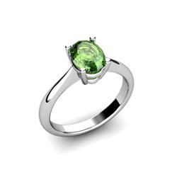 Genuine 2.30 ctw Green Tourmaline Ring 18kt White or Yellow Gold