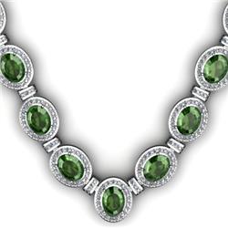Certified 34.35 ctw Tourmaline & Diamond Necklace 18kt W/Y Gold