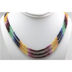 Genuine Designer Multi Color 3 Strand Multi Precious Micro Faceted Roundel 3mm approximate, 121.23ct