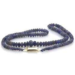 Natural Tanzanite Smooth Faceted Round Gradual Beads Necklace Gemstone 48.70ctw with brass clasp