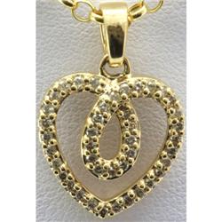 Genuine 0.38ctw Round Cut Diamond Heart Pendant 14k Yellow Gold, 2.12g