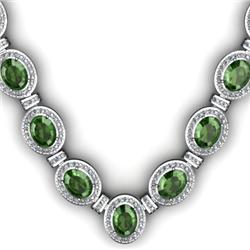 Certified 34.35 ctw Tourmaline & Diamond Necklace 14kt W/Y Gold