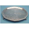 Image 1 : A George V silver salver with gadroon rim...