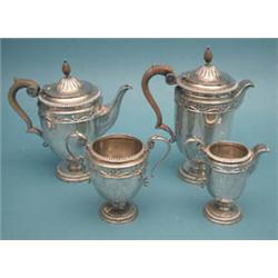 A George V 4 piece silver teaset in the...