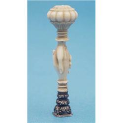 A late Victorian ivory seal carved with...