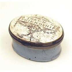 A late 18th century English enamel patchbox...