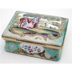 A late 18th century English enamel snuff box...