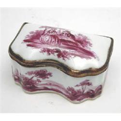 An Italian porcelain trinket box painted...