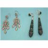 Image 1 : A pair of 19th century cut steel pendant...