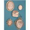 Image 1 : A group of 5 Victorian and later shell cameo...