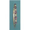 Image 1 : A gold hinged bangle, the front collet set...