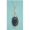 Image 1 : An amethyst and diamond pendant, the oval...