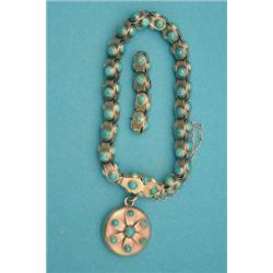 A late 19th century gold turquoise set...