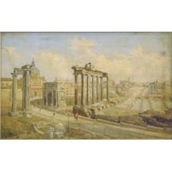 E.Ardisi, oil on canvas, Ruins of Rome,...