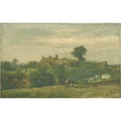 John Syer (1815-1885) unframed oil on...