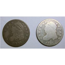 1821 large and small date VG Bust dimes