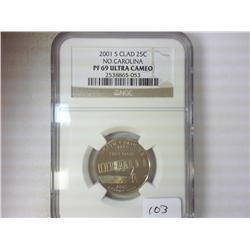 2001-S NORTH CAROLINA QUARTER NGC PF69 ULTRA CAMEO