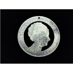 1939 NETHERLANDS 2 1/2 GULDEN CUTOUT