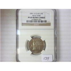 2001-S NEW YORK QUARTER NGC PF69 ULTRA CAMEO