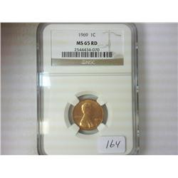 1969 LINCOLN CENT NGC MS65RD