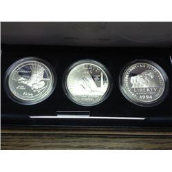 1994 US VETERANS 3 COINS PROOF SET