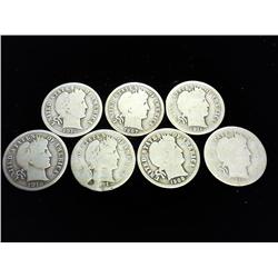 7 ASSORTED BARBER DIMES