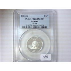 2005-S SILVER KANSAS QUARTER PCGS PR69DCAM