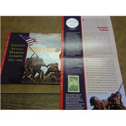 2005 US MARINE CORPS COIN & STAMP SET (UNC)