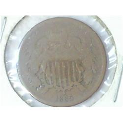 1865 TWO CENT PIECE