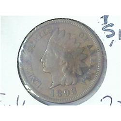 1893 INDIAN HEAD CENT (VERY FINE)