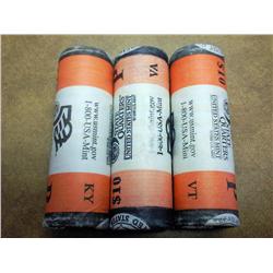 3 ROLLS OF UNC STATE QUARTERS SEE DESCRIPTION