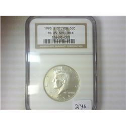 1998-S SILVER KENNEDY HALF $ NGC MS69 SPECIMEN