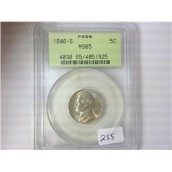 1946-S JEFFERSON NICKEL PCGS MS65