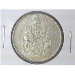 1966 CANADA SILVER 50 CENTS (UNC)