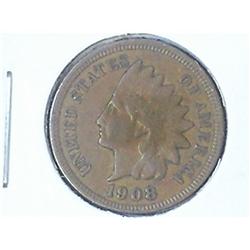 1908 INDIAN HEAD CENT (EXTRA FINE)