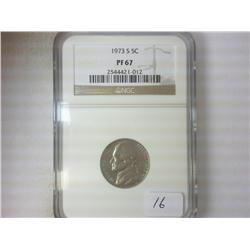 1973-S JEFFERSON NICKEL NGC PF67
