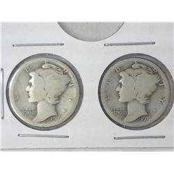 1916-P & S MERCURY DIMES