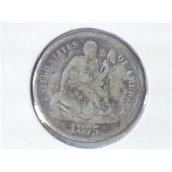 1875 SEATED LIBERTY DIME