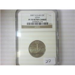 2007-S UTAH QUARTER NGC PF70 ULTRA CAMEO