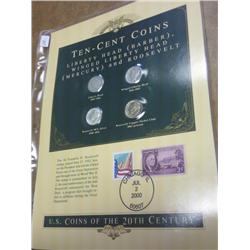 10 CENT COIN SET (AS SHOWN) 1914-D BARBER (FINE) &