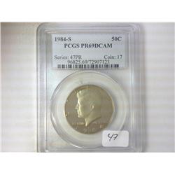 1984-S KENNEDY HALF DOLLAR PCGS PR69DCAM
